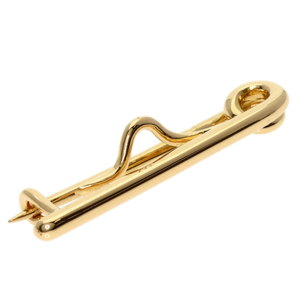 HERMES   Brooch Wave motif K18 Yellow Gold Ladies