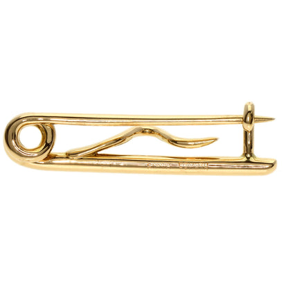 HERMES   Brooch Wave motif K18 Yellow Gold Ladies