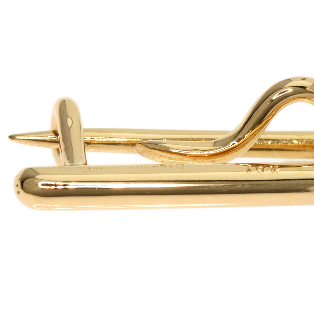 HERMES   Brooch Wave motif K18 Yellow Gold Ladies