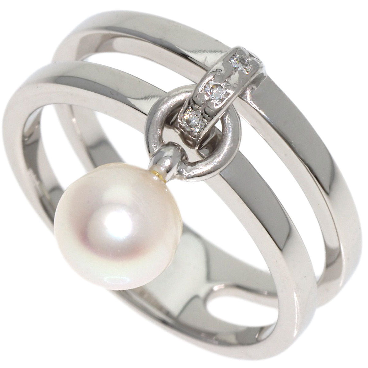 MIKIMOTO   Ring Pearl Pearl Diamond Platinum PT950 Ladies