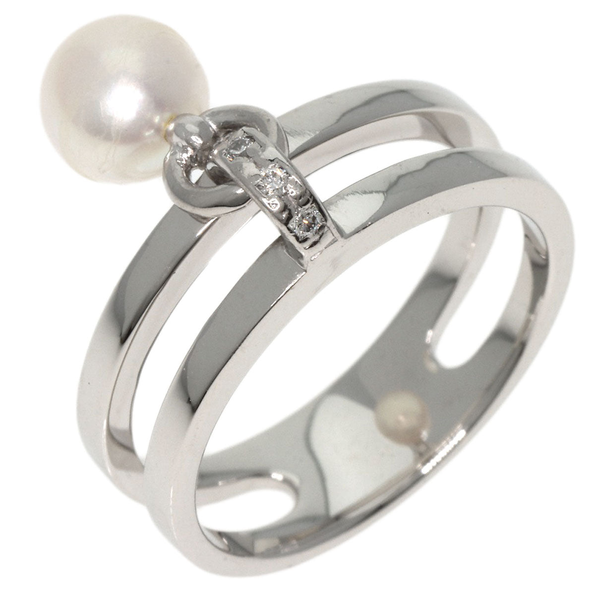 MIKIMOTO   Ring Pearl Pearl Diamond Platinum PT950 Ladies