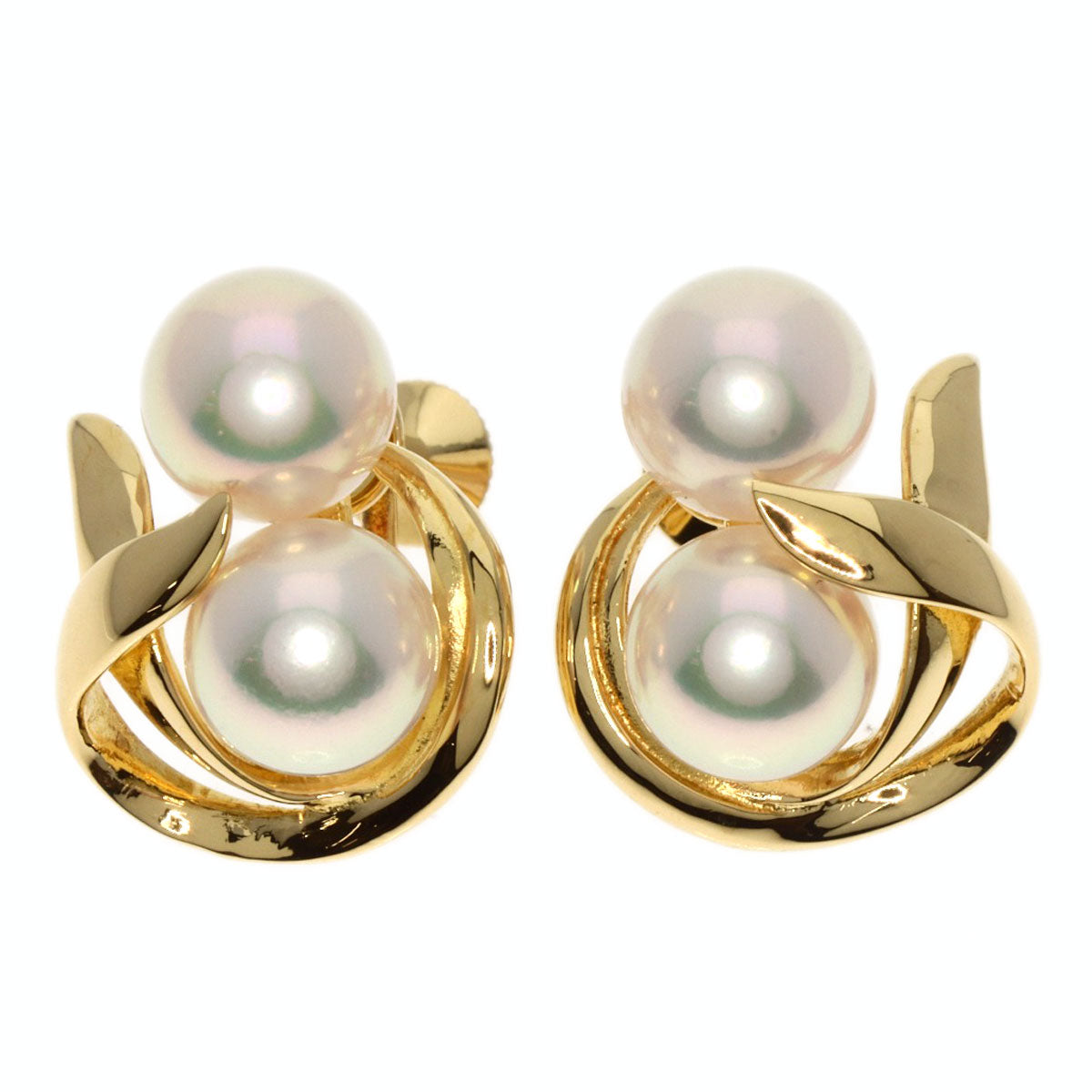 MIKIMOTO   Pearl Pearl Earring  K18 Yellow Gold Ladies [Used]