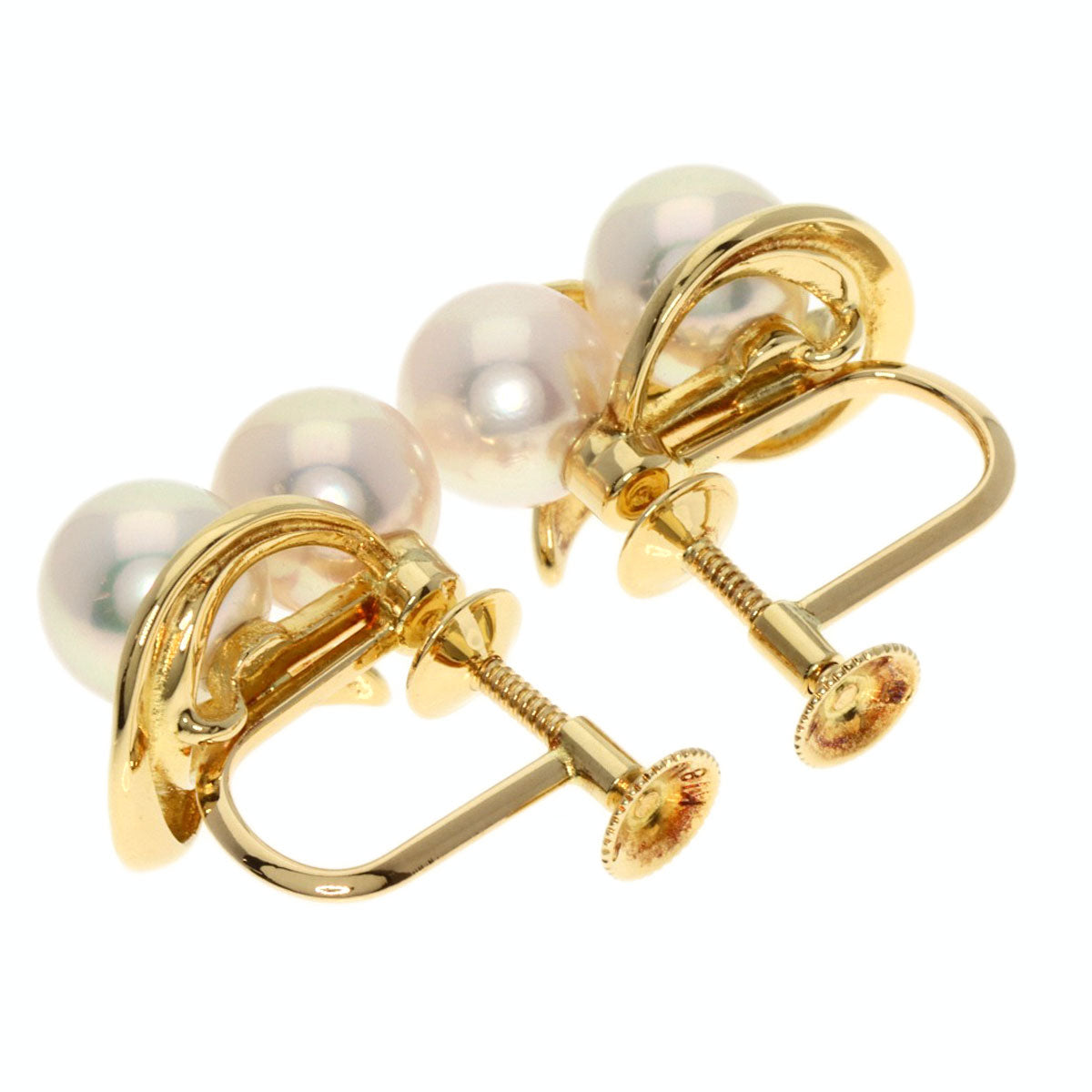MIKIMOTO   Pearl Pearl Earring  K18 Yellow Gold Ladies [Used]