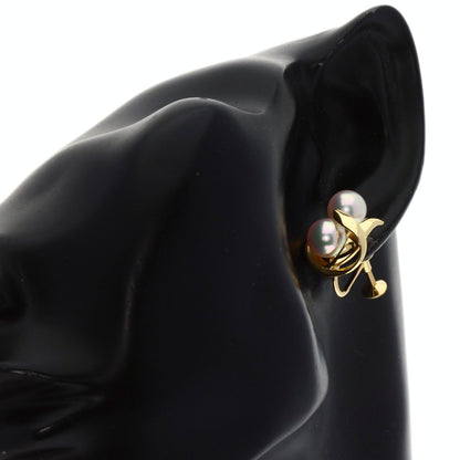 MIKIMOTO   Pearl Pearl Earring  K18 Yellow Gold Ladies [Used]