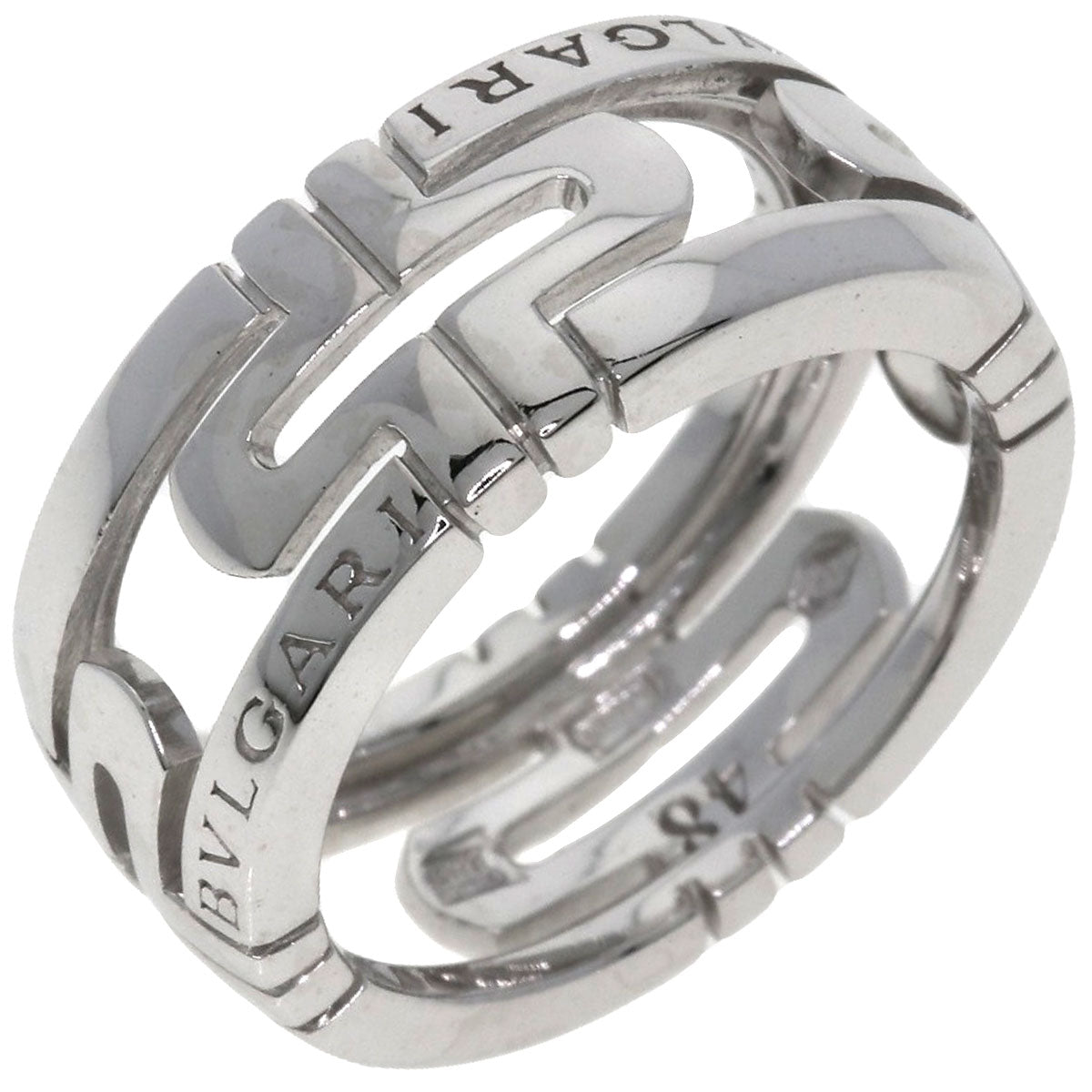 BVLGARI   Ring Parentesi Openwork #48 K18 White Gold Ladies