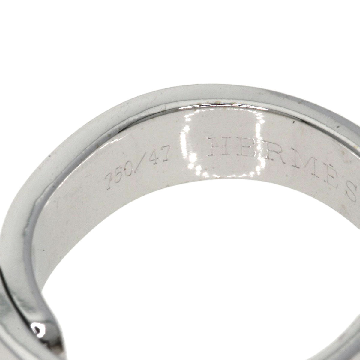 HERMES To You 1P Diamond Ring K18 White Gold Ladies [Used]