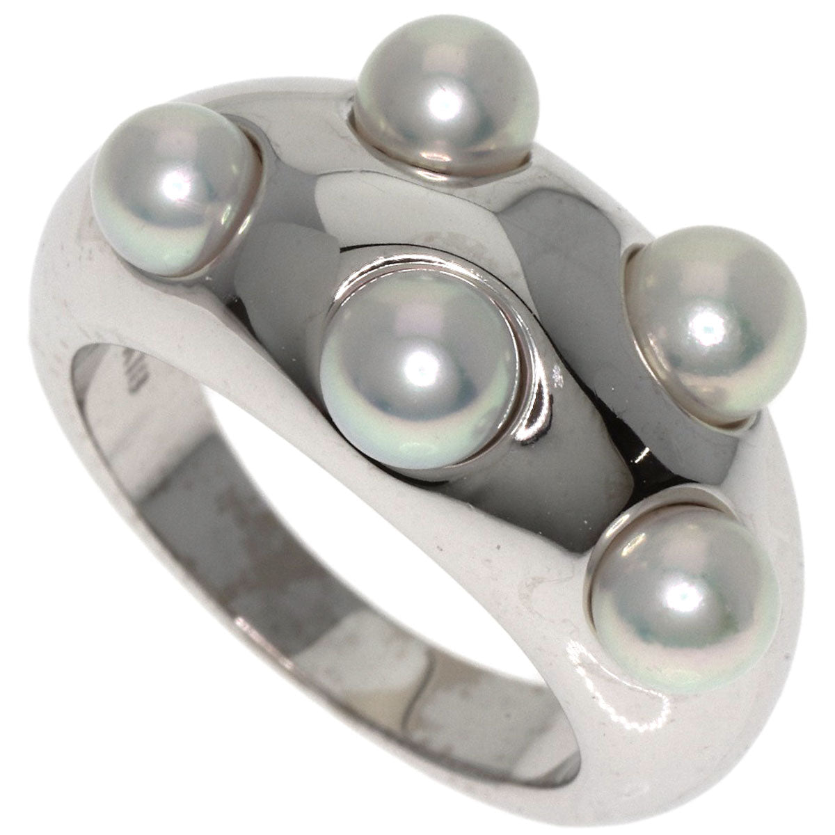 MIKIMOTO   Pearl Pearl Ring  K18 White Gold Ladies [Used]