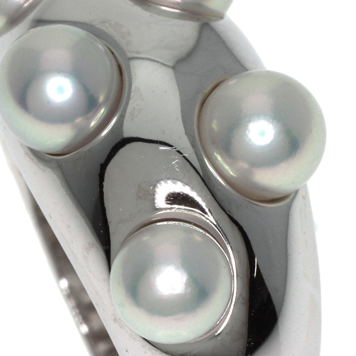 MIKIMOTO   Pearl Pearl Ring  K18 White Gold Ladies [Used]