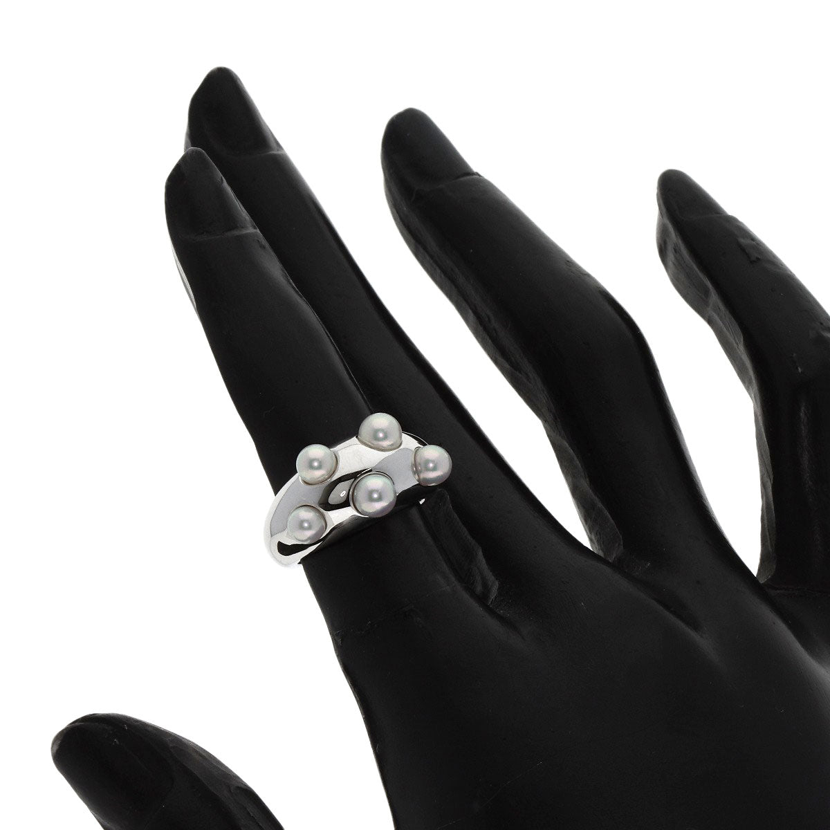MIKIMOTO   Pearl Pearl Ring  K18 White Gold Ladies [Used]