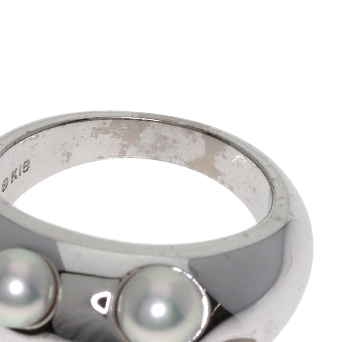 MIKIMOTO   Pearl Pearl Ring  K18 White Gold Ladies [Used]
