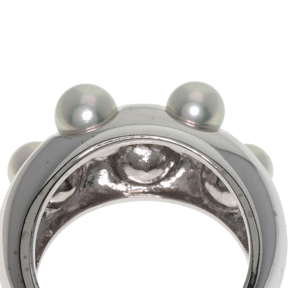 MIKIMOTO   Pearl Pearl Ring  K18 White Gold Ladies [Used]