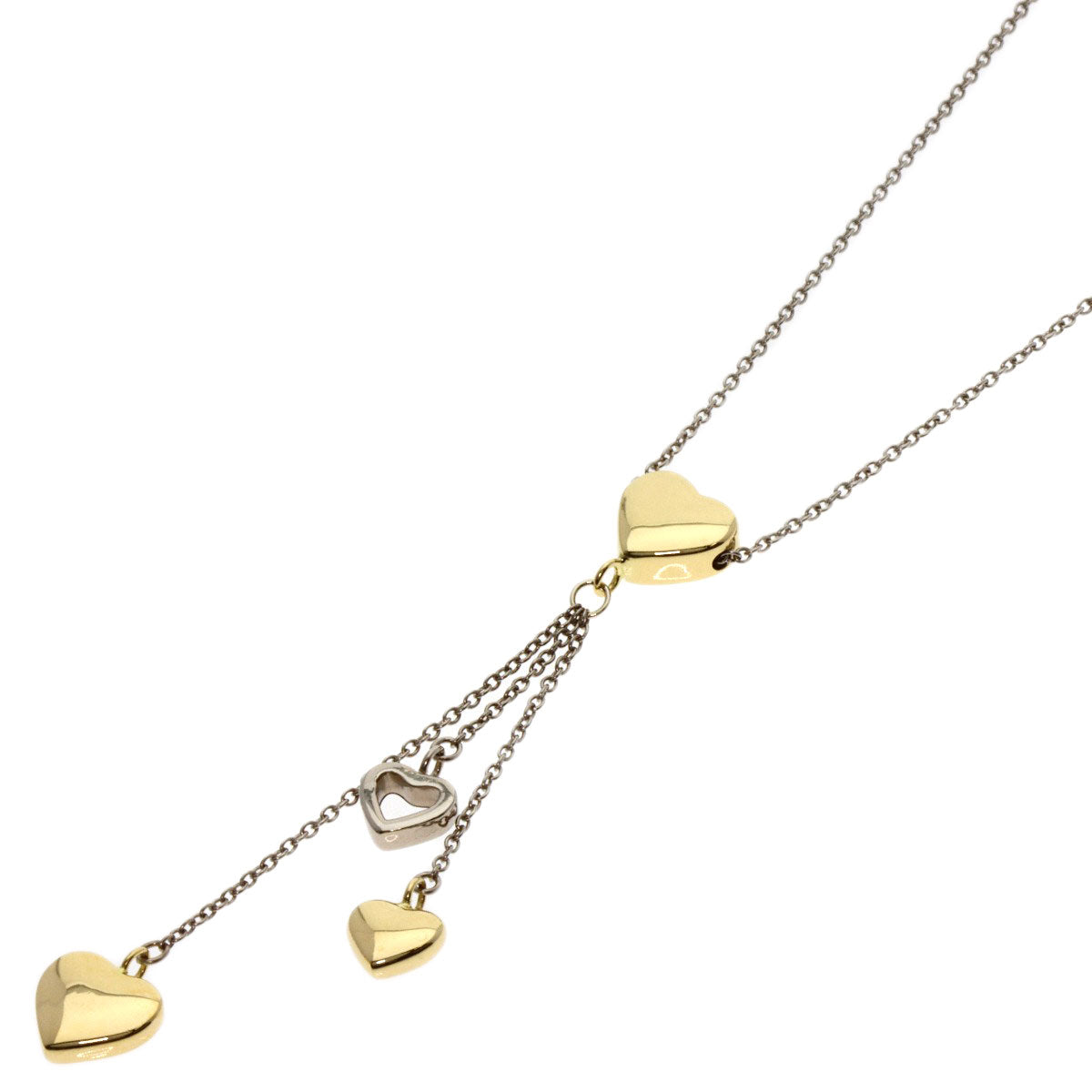 TIFFANY&Co.   Necklace Heart Drop Charm K18 White Gold 18K Yellow GoldLadies