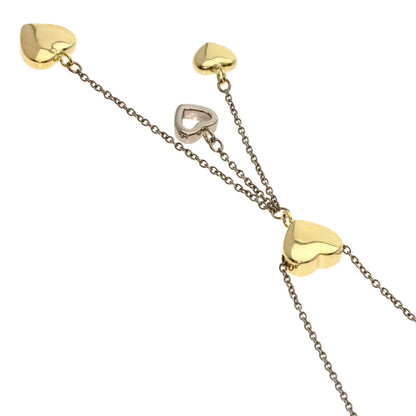 TIFFANY&Co.   Necklace Heart Drop Charm K18 White Gold 18K Yellow GoldLadies