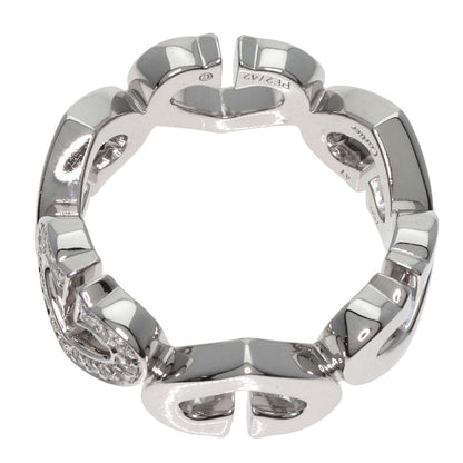 CARTIER   Ring C Heart Diamond #47 K18 White Gold Ladies