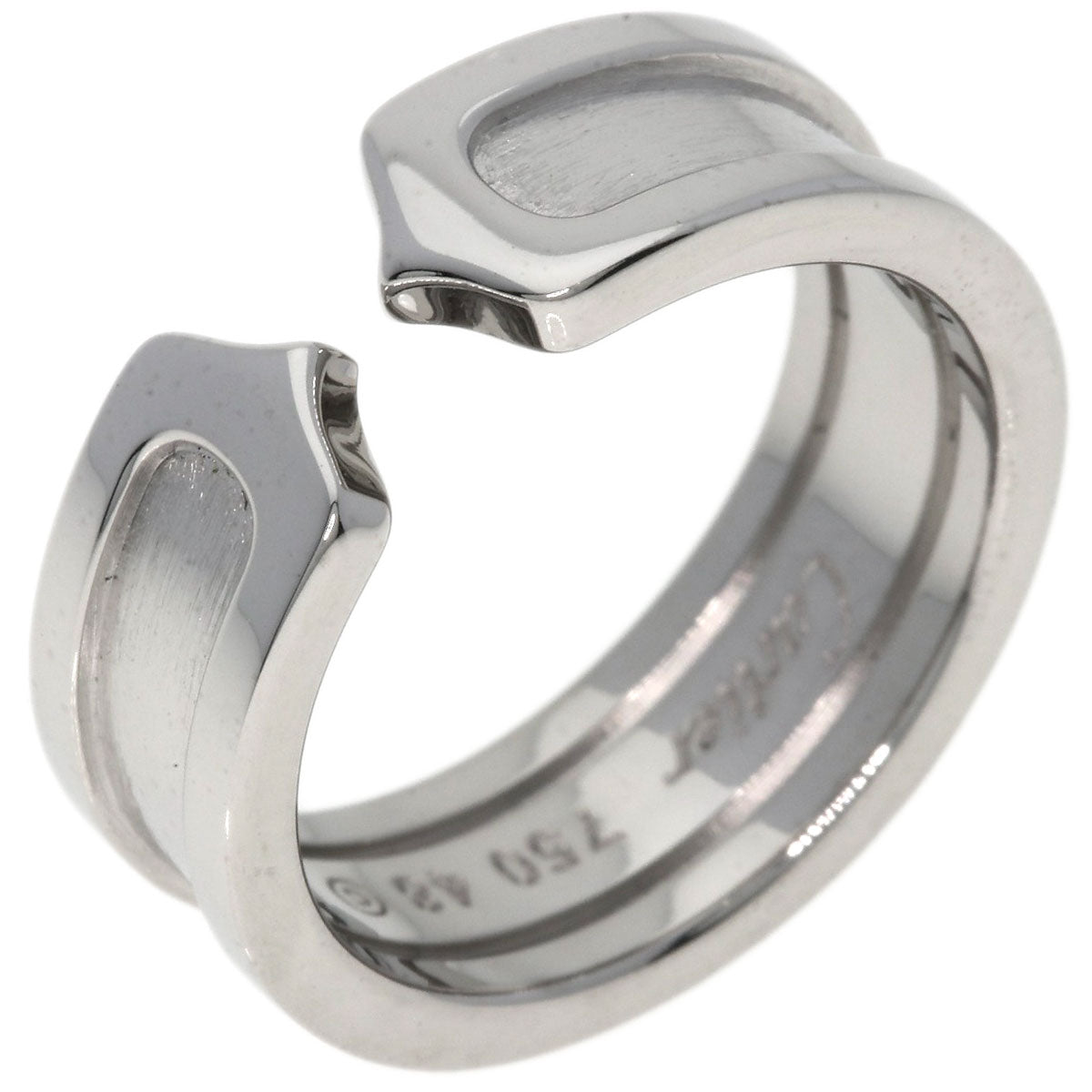 CARTIER   Ring C2 ring # 48 K18 White Gold Ladies