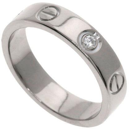 CARTIER   mini love ring 1P Diamond #46 Ring  K18 White Gold Ladies [Used]