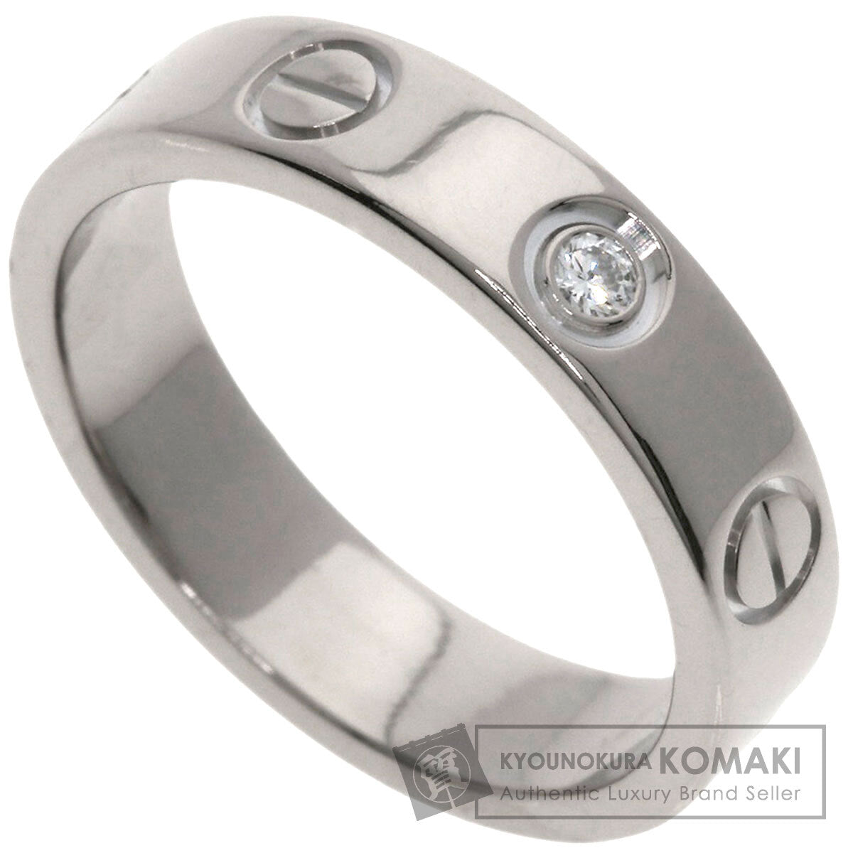 CARTIER   mini love ring 1P Diamond #46 Ring  K18 White Gold Ladies [Used]