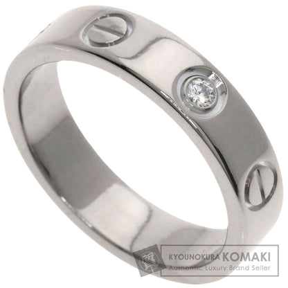 CARTIER   mini love ring 1P Diamond #46 Ring  K18 White Gold Ladies [Used]