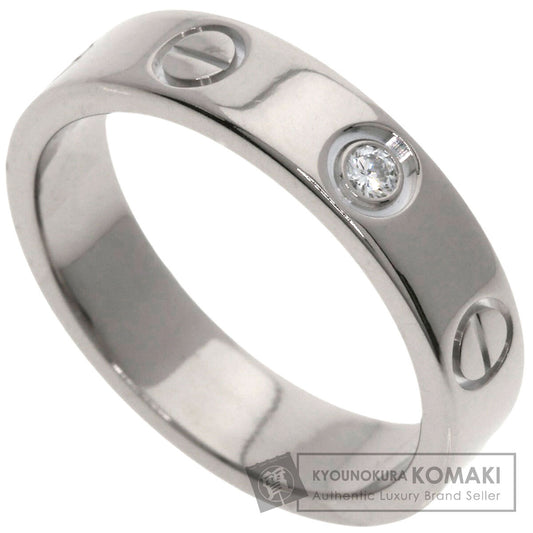 CARTIER   mini love ring 1P Diamond #46 Ring  K18 White Gold Ladies [Used]