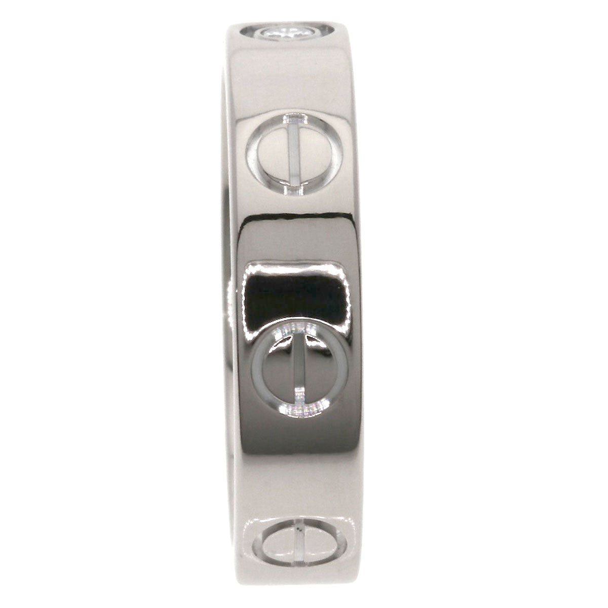 CARTIER   mini love ring 1P Diamond #46 Ring  K18 White Gold Ladies [Used]