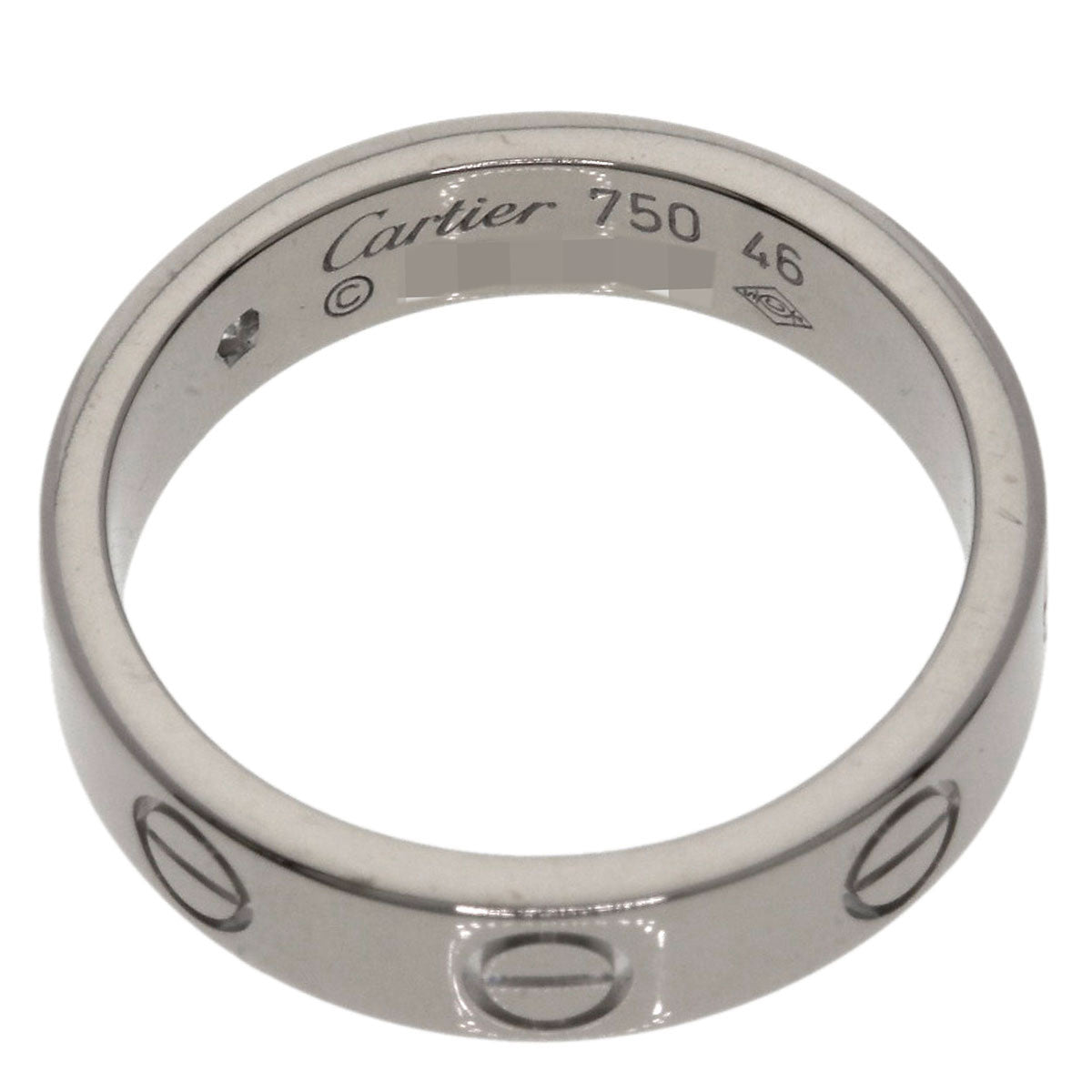 CARTIER   mini love ring 1P Diamond #46 Ring  K18 White Gold Ladies [Used]