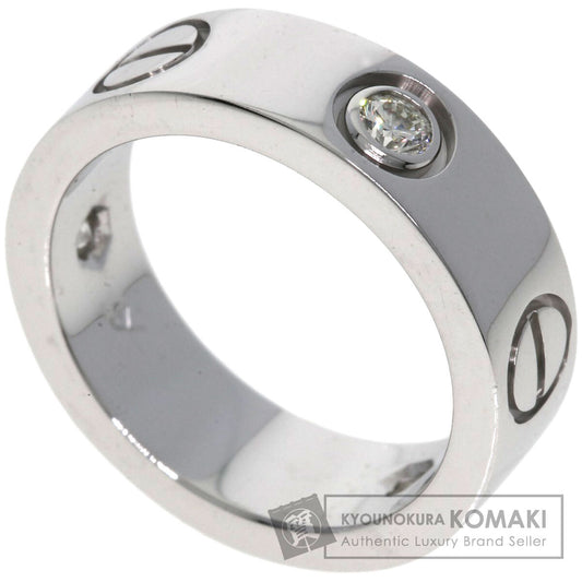 CARTIER   love ring half Diamond #46 Ring  K18 White Gold Ladies [Used]