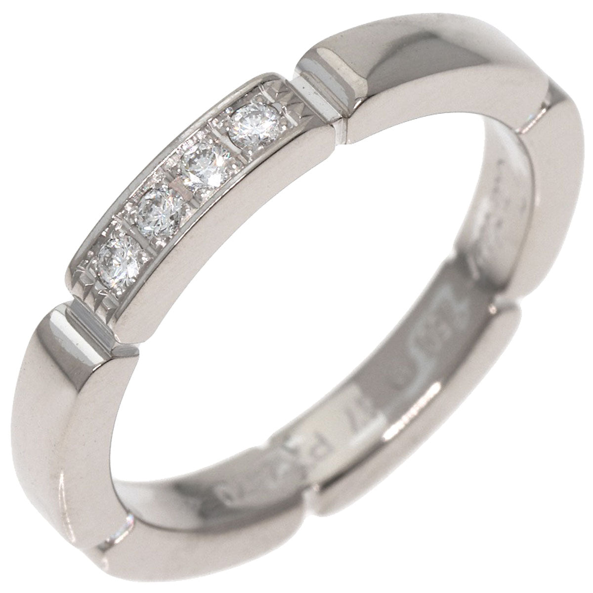 CARTIER   Ring Maillon PANTHERE Diamond # 47 K18 White Gold Ladies