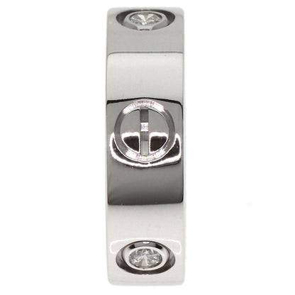 CARTIER love ring half diamond # 50 Ring K18 White Gold Ladies [Used]
