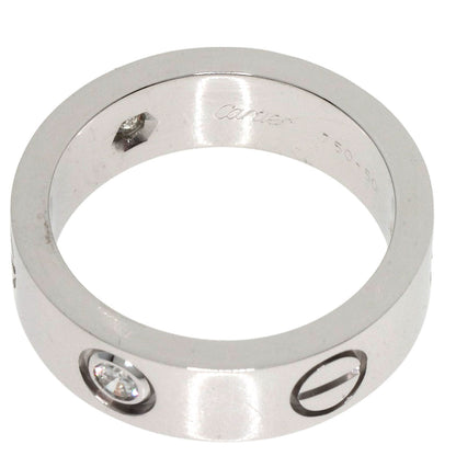 CARTIER love ring half diamond # 50 Ring K18 White Gold Ladies [Used]