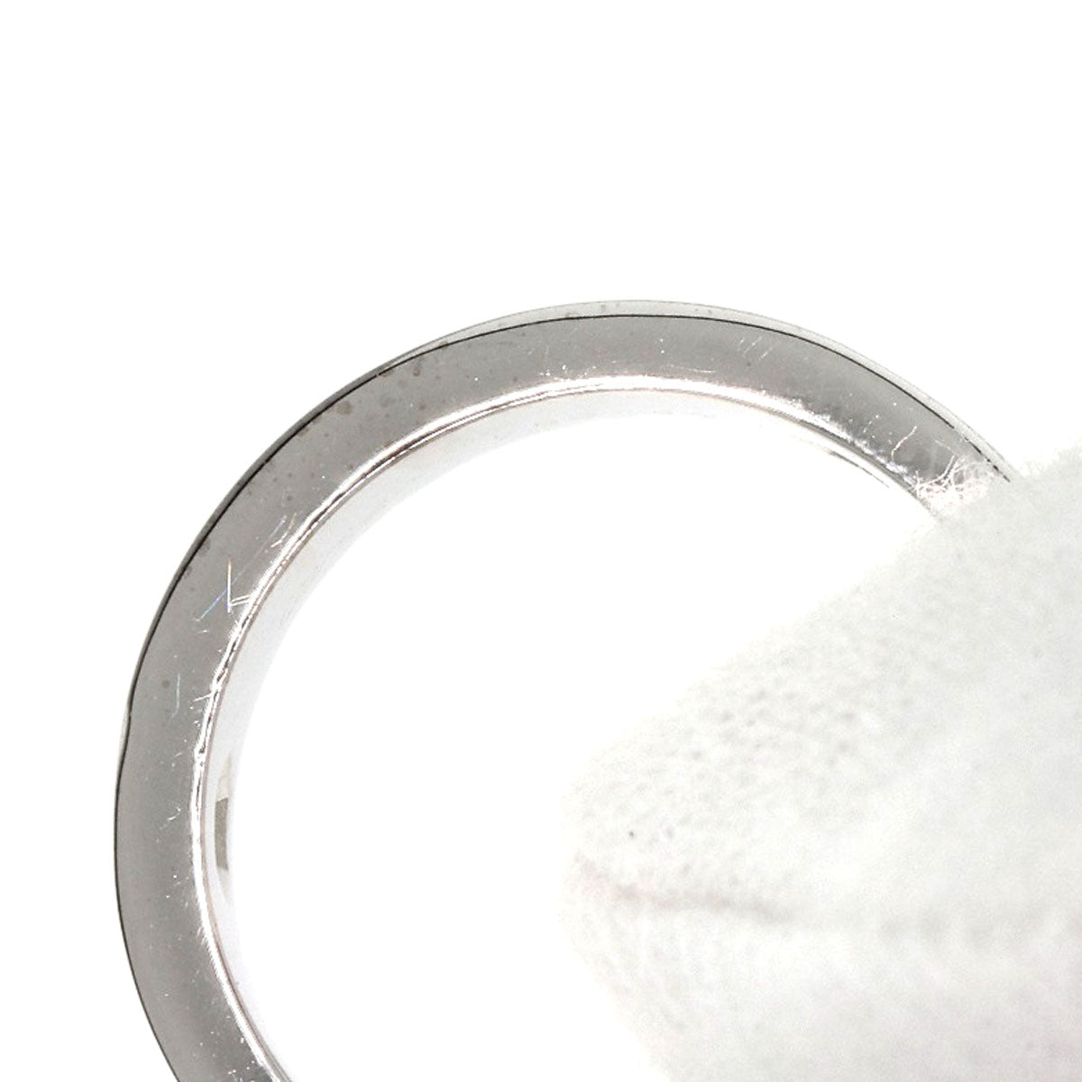 CARTIER love ring half diamond # 49 Ring K18 White Gold Ladies [Used]