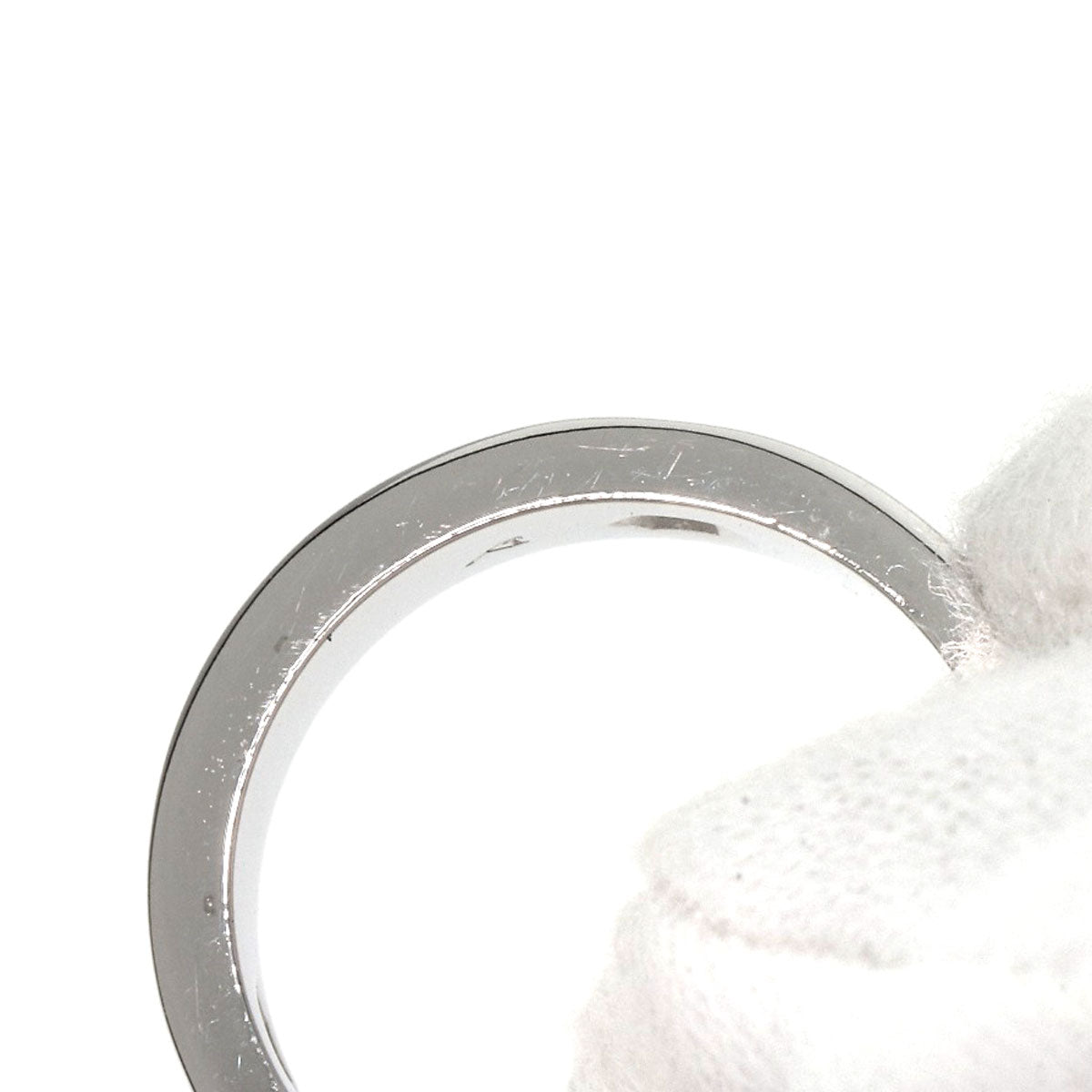 CARTIER love ring half diamond # 49 Ring K18 White Gold Ladies [Used]