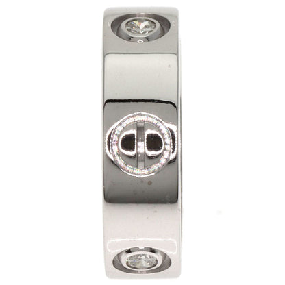 CARTIER love ring half diamond # 49 Ring K18 White Gold Ladies [Used]