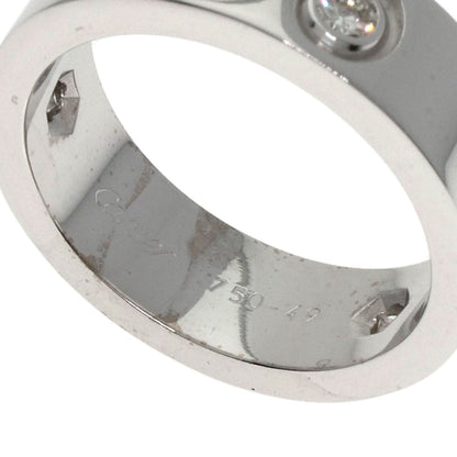 CARTIER love ring half diamond # 49 Ring K18 White Gold Ladies [Used]