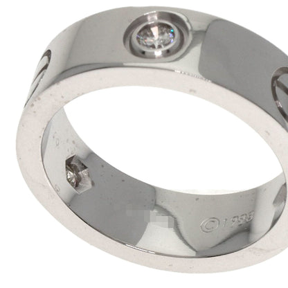 CARTIER love ring half diamond # 49 Ring K18 White Gold Ladies [Used]