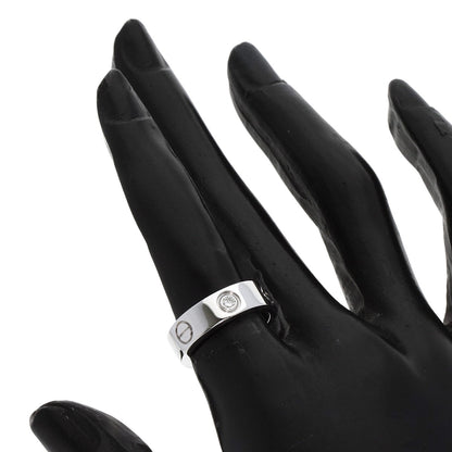 CARTIER love ring half diamond # 49 Ring K18 White Gold Ladies [Used]