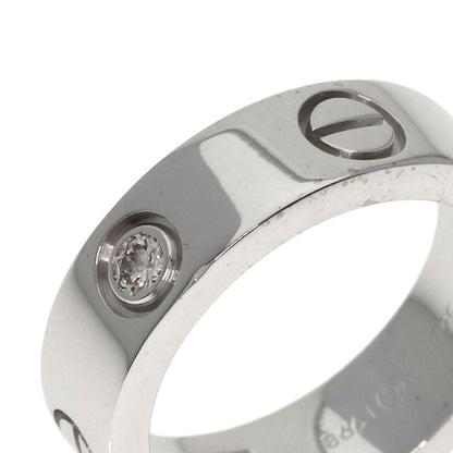 CARTIER love ring half diamond # 49 Ring K18 White Gold Ladies [Used]