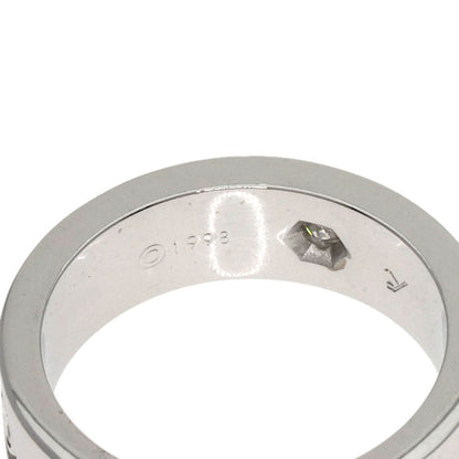 CARTIER love ring half diamond # 49 Ring K18 White Gold Ladies [Used]