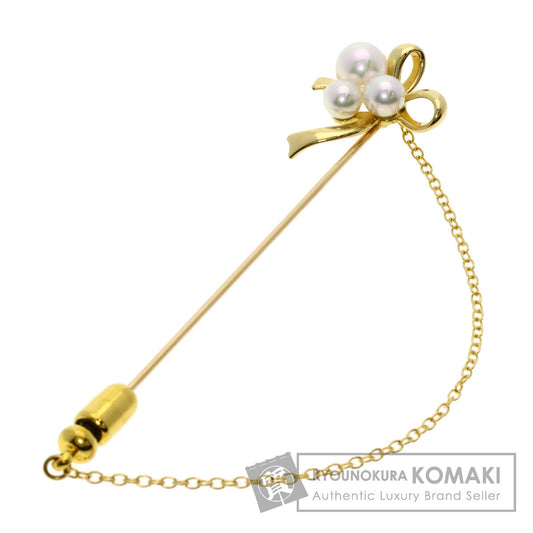 MIKIMOTO   Brooch Ribbon Pearl Pearl K18 Yellow Gold Ladies