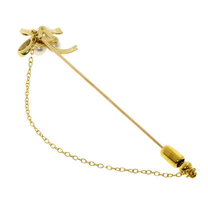 MIKIMOTO   Brooch Ribbon Pearl Pearl K18 Yellow Gold Ladies