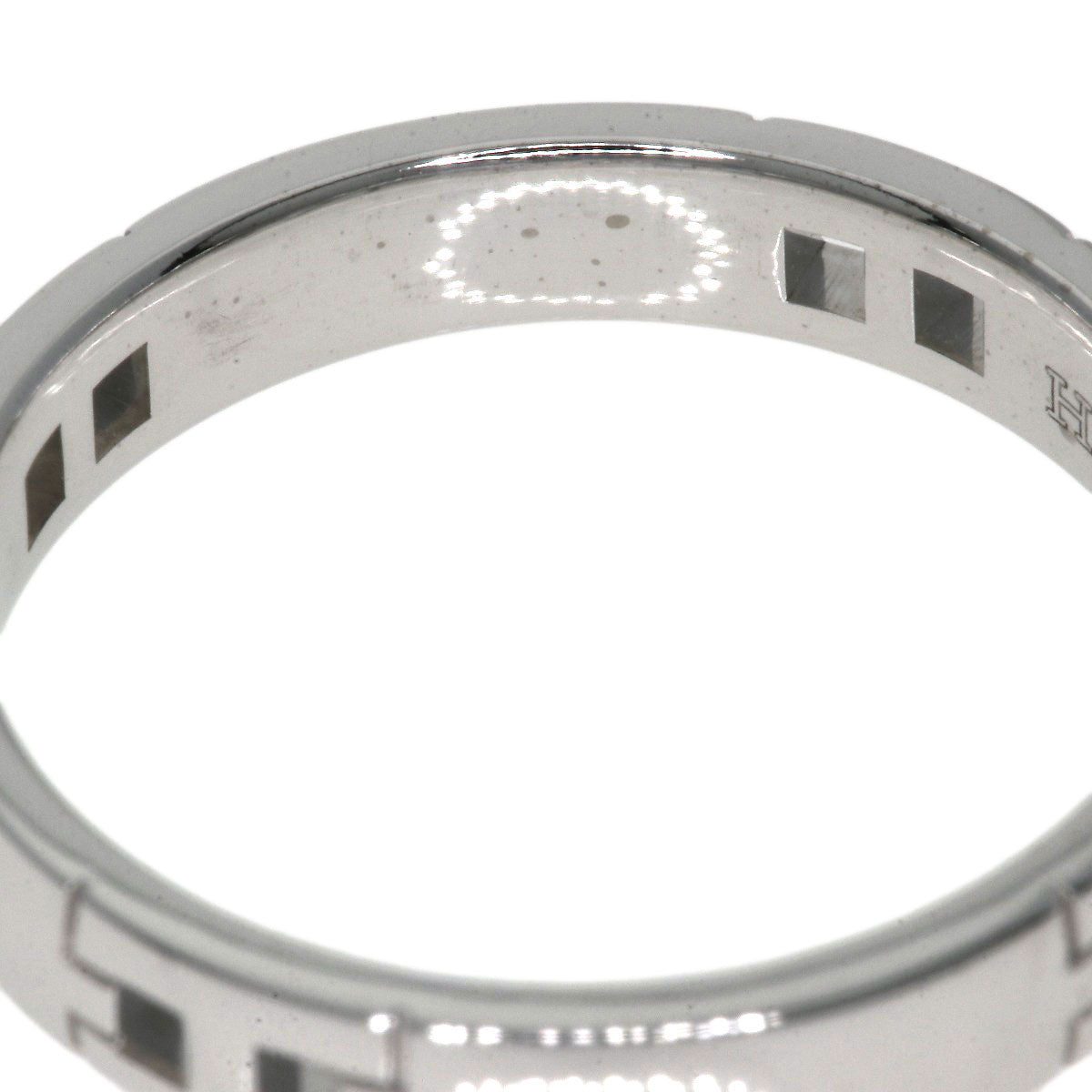 HERMES   Hercules #51 Ring  K18 White Gold Ladies [Used]