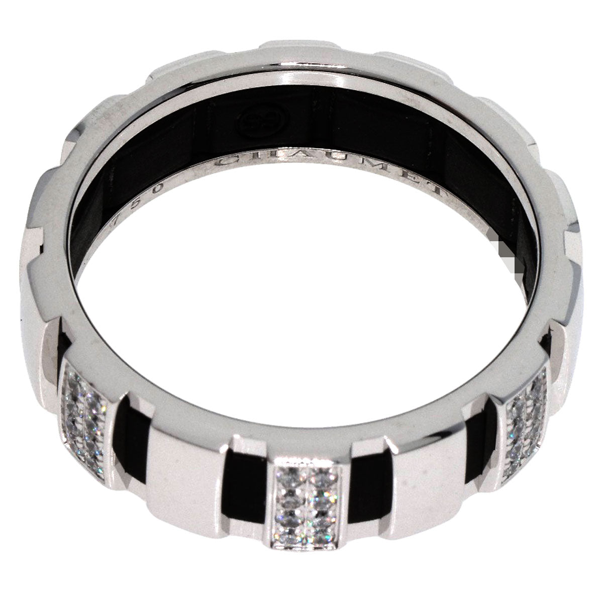 Chaumet   Ring Class One Half Diamond #65 K18 White Gold Ladies