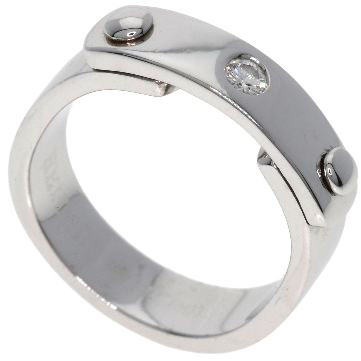 HERMES TOO YOU 1P Diamond #53 Ring K18 White Gold Ladies [Used]