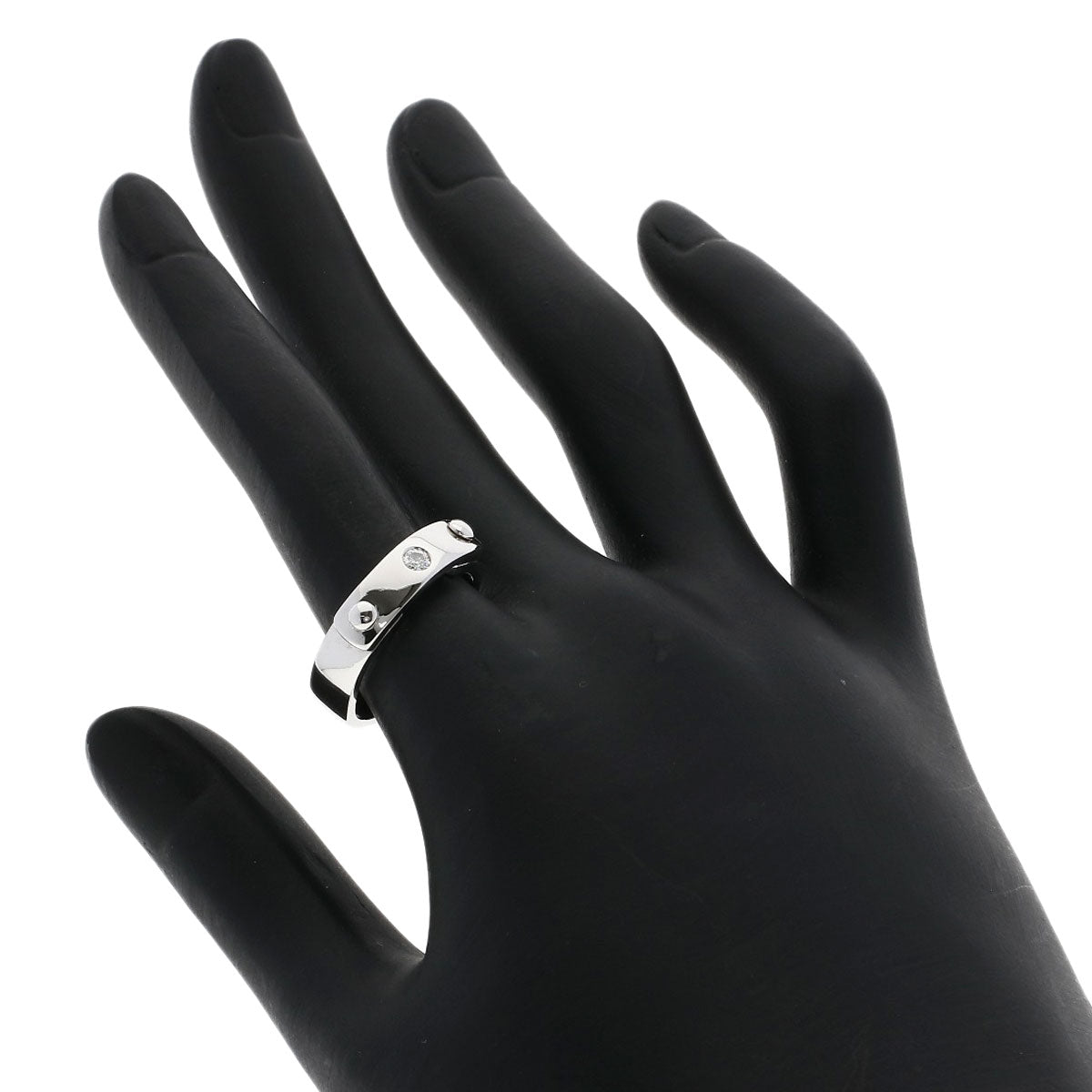 HERMES TOO YOU 1P Diamond #53 Ring K18 White Gold Ladies [Used]