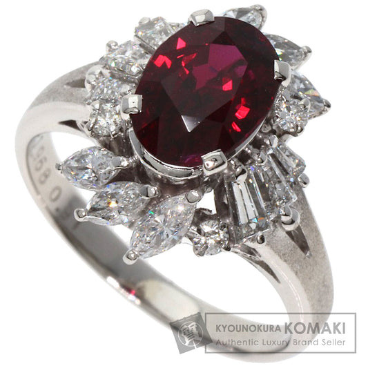 1.968ct Ruby Diamond Ring Platinum PT900  6.4g　Ladies