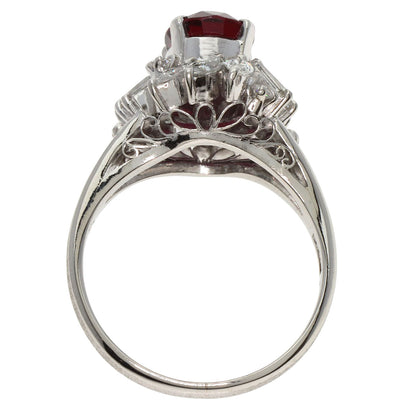 1.968ct Ruby Diamond Ring Platinum PT900  6.4g　Ladies