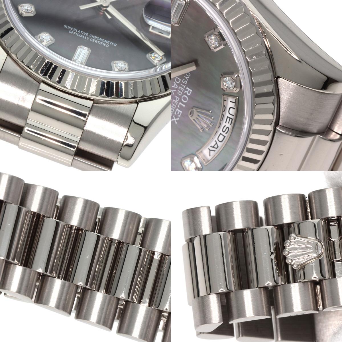ROLEX Day Date 10P Diamond Watches 118239NA K18 White Gold/K18 White Gold mens