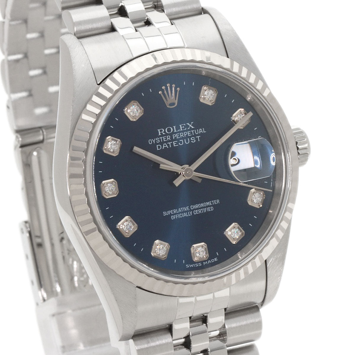 ROLEX DATEJUST 10P Diamond Watches 16234G Stainless Steel/Stainless Steel mens