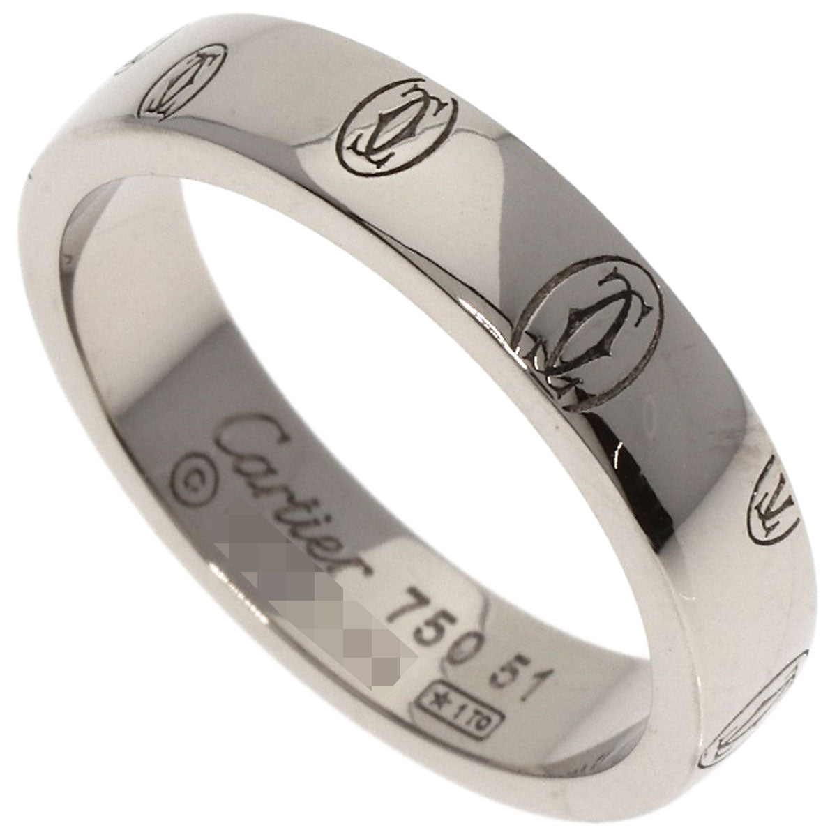 CARTIER   Happy Birthday #51 Ring  K18 White Gold Ladies [Used]