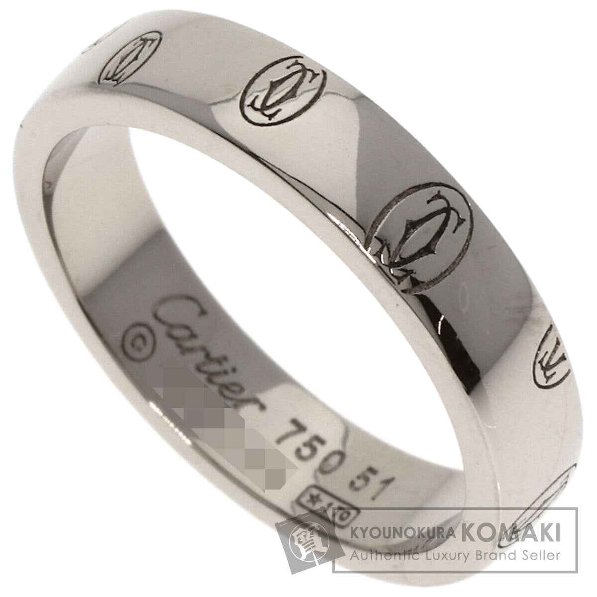 CARTIER   Happy Birthday #51 Ring  K18 White Gold Ladies [Used]
