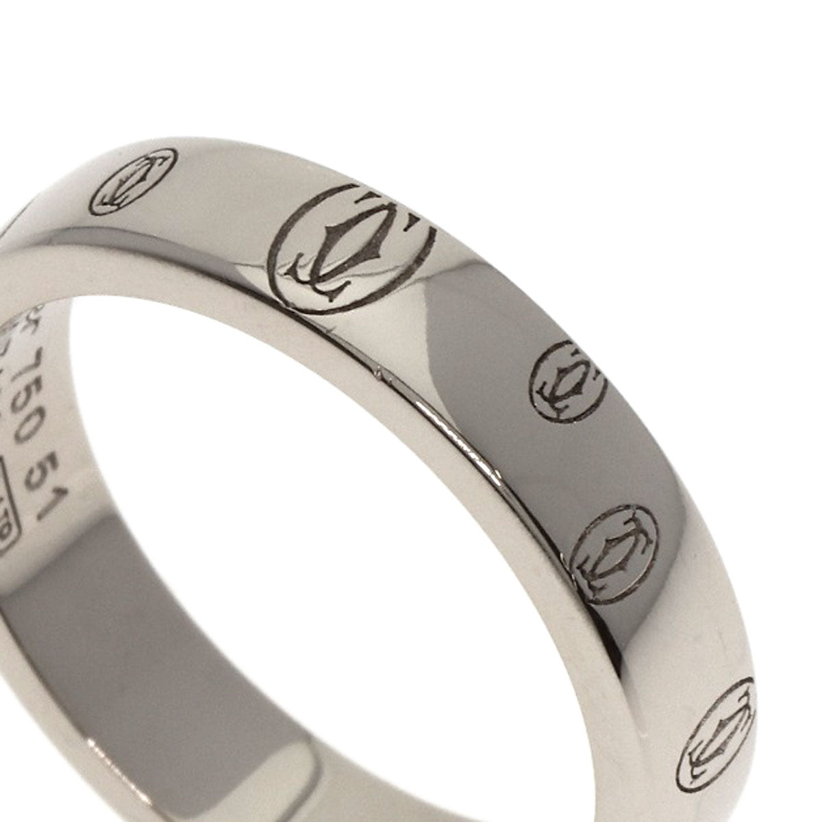 CARTIER   Happy Birthday #51 Ring  K18 White Gold Ladies [Used]